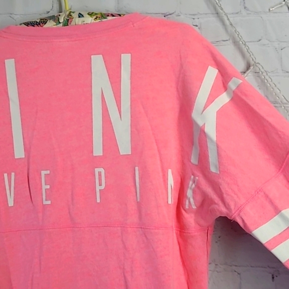2013 Victoria's Secret PINK Oversized Logo Spellout Long Sleeve Tee Womens Sz M - Picture 14 of 16